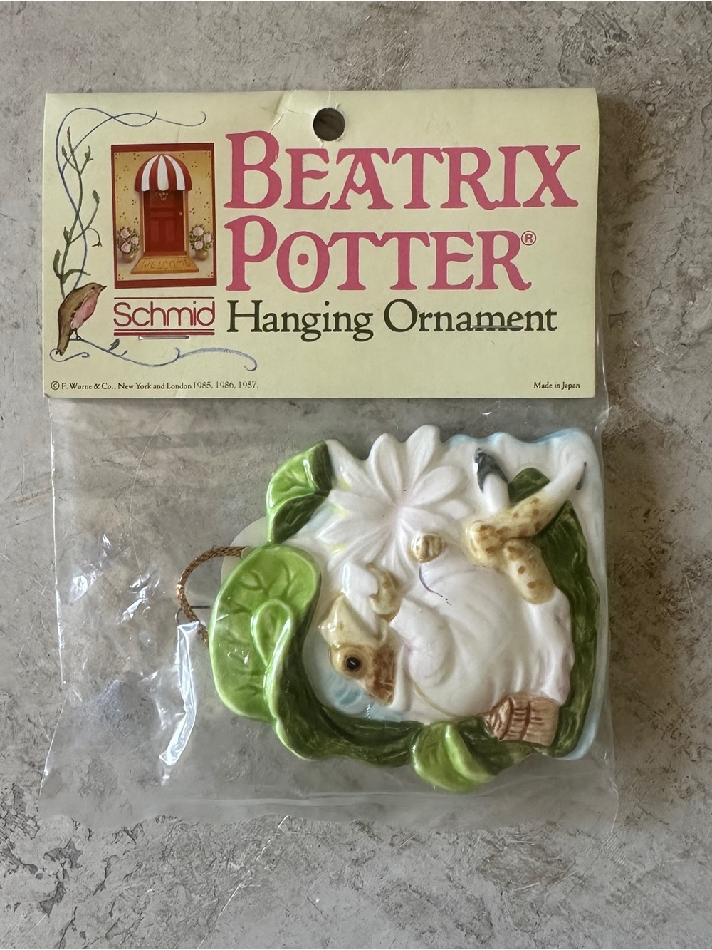 Schmid Beatrix Potter Jeremy Fisher Frog Ornament New 1987 Vintage In Bag